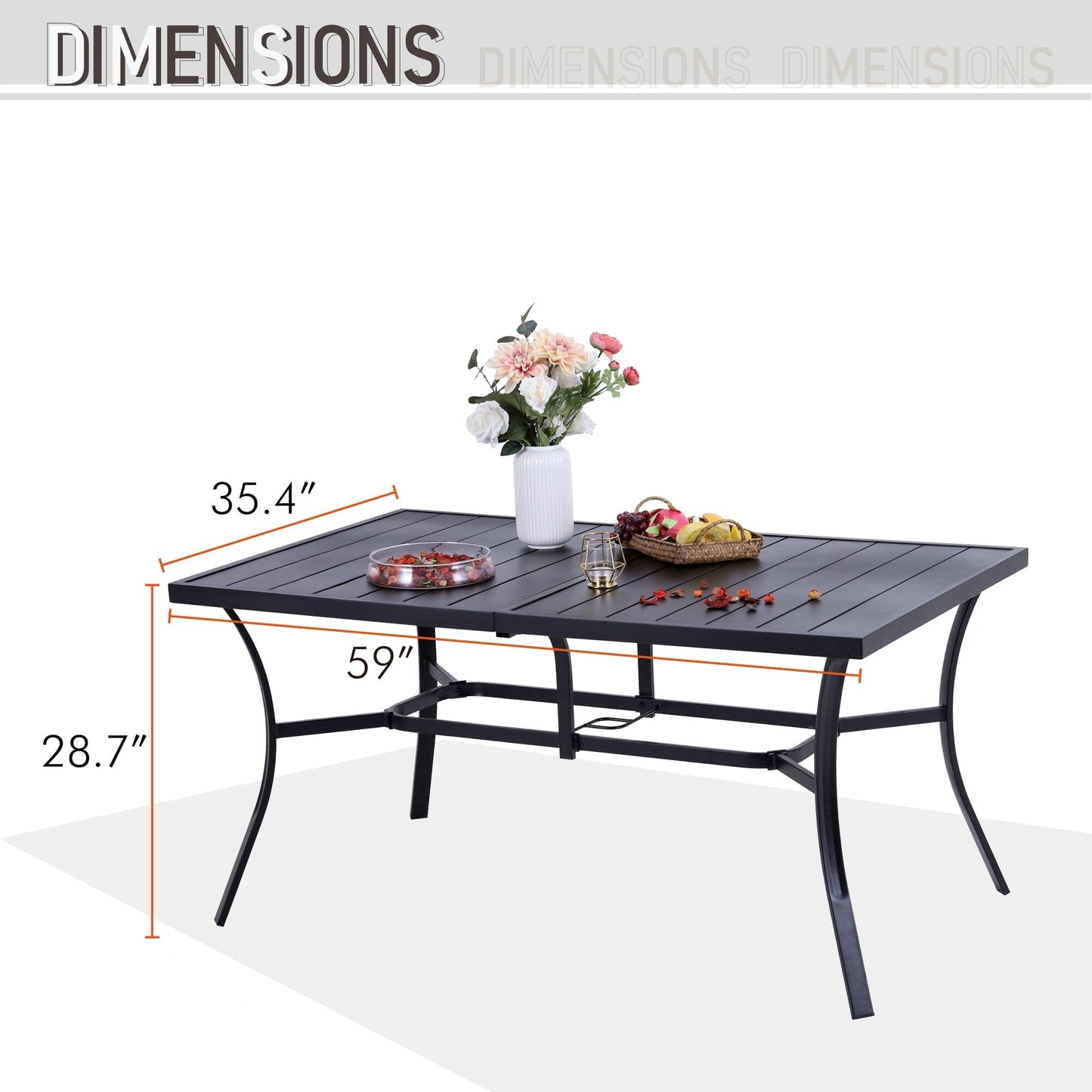 MAISON ARTS Set da pranzo da giardino da 7 pezzi con sedie girevoli in textilene