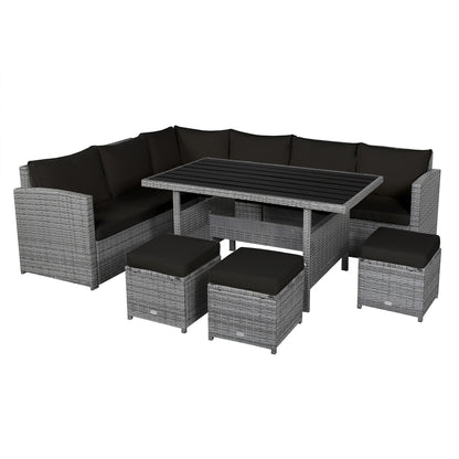 Set di mobili da giardino in rattan da 7 pezzi