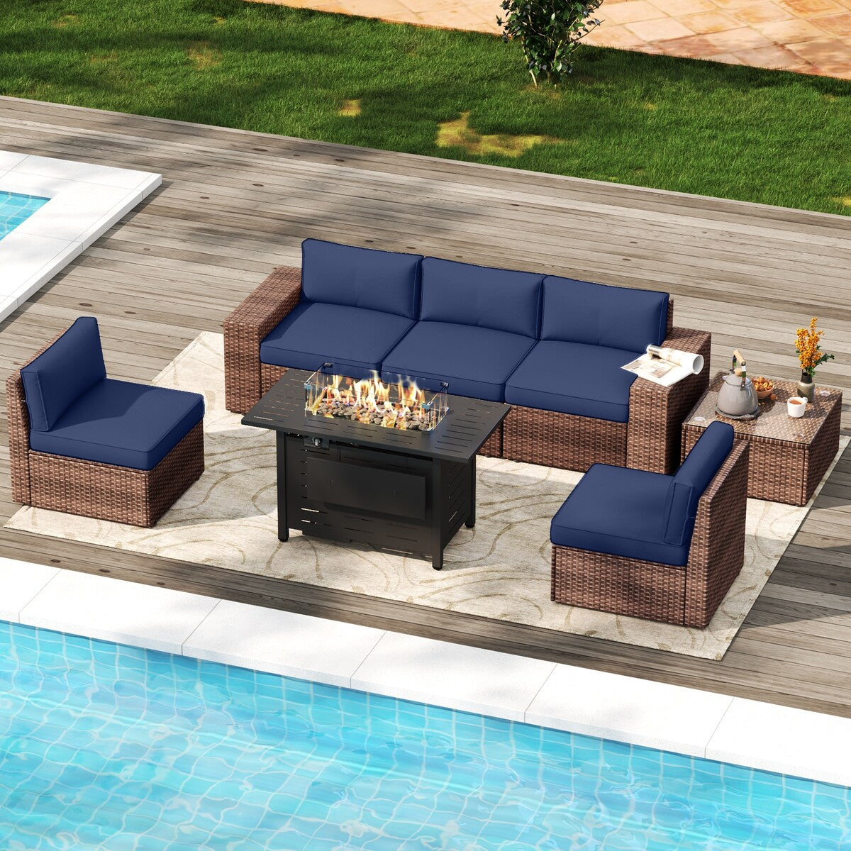 Set di mobili da giardino da 7 pezzi