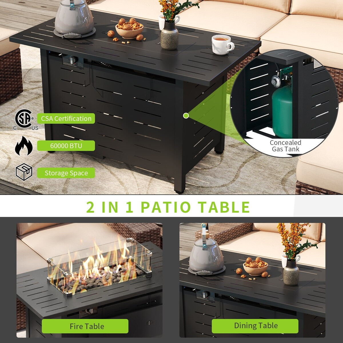 Set di mobili da giardino da 7 pezzi