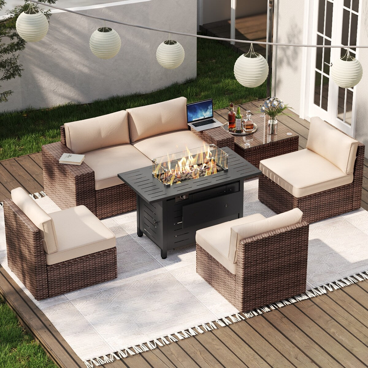 Set di mobili da giardino da 7 pezzi