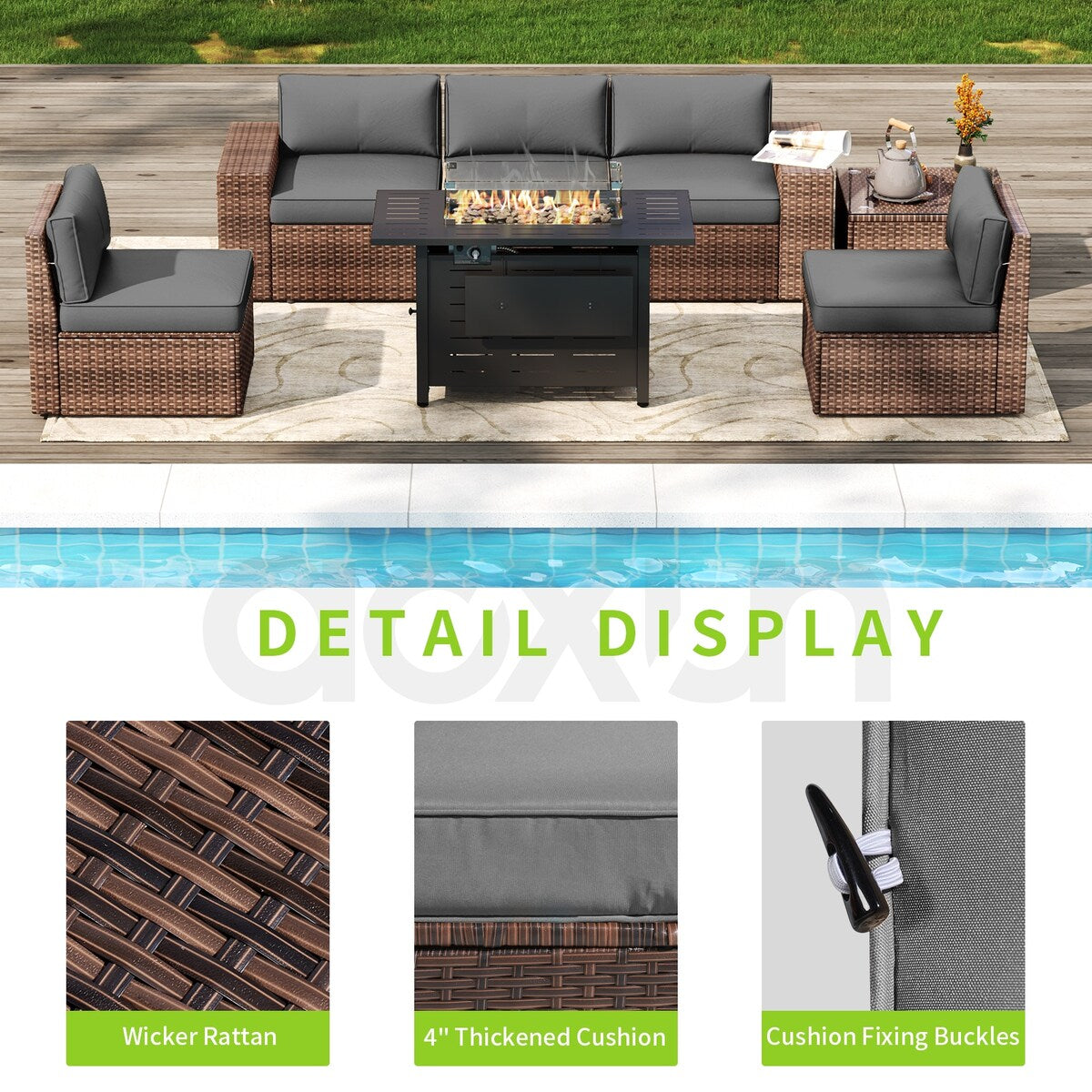 Set di mobili da giardino da 7 pezzi