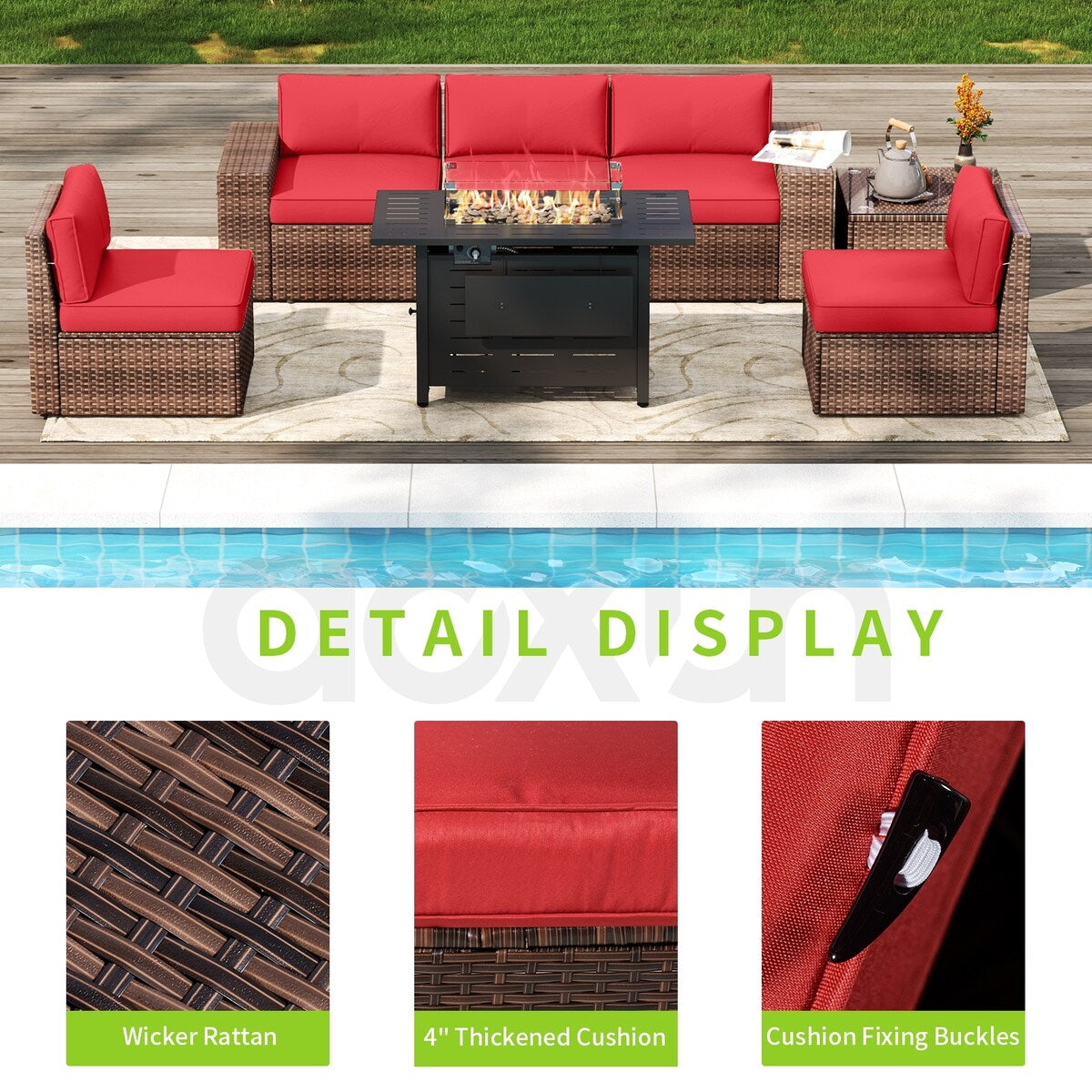 Set di mobili da giardino da 7 pezzi