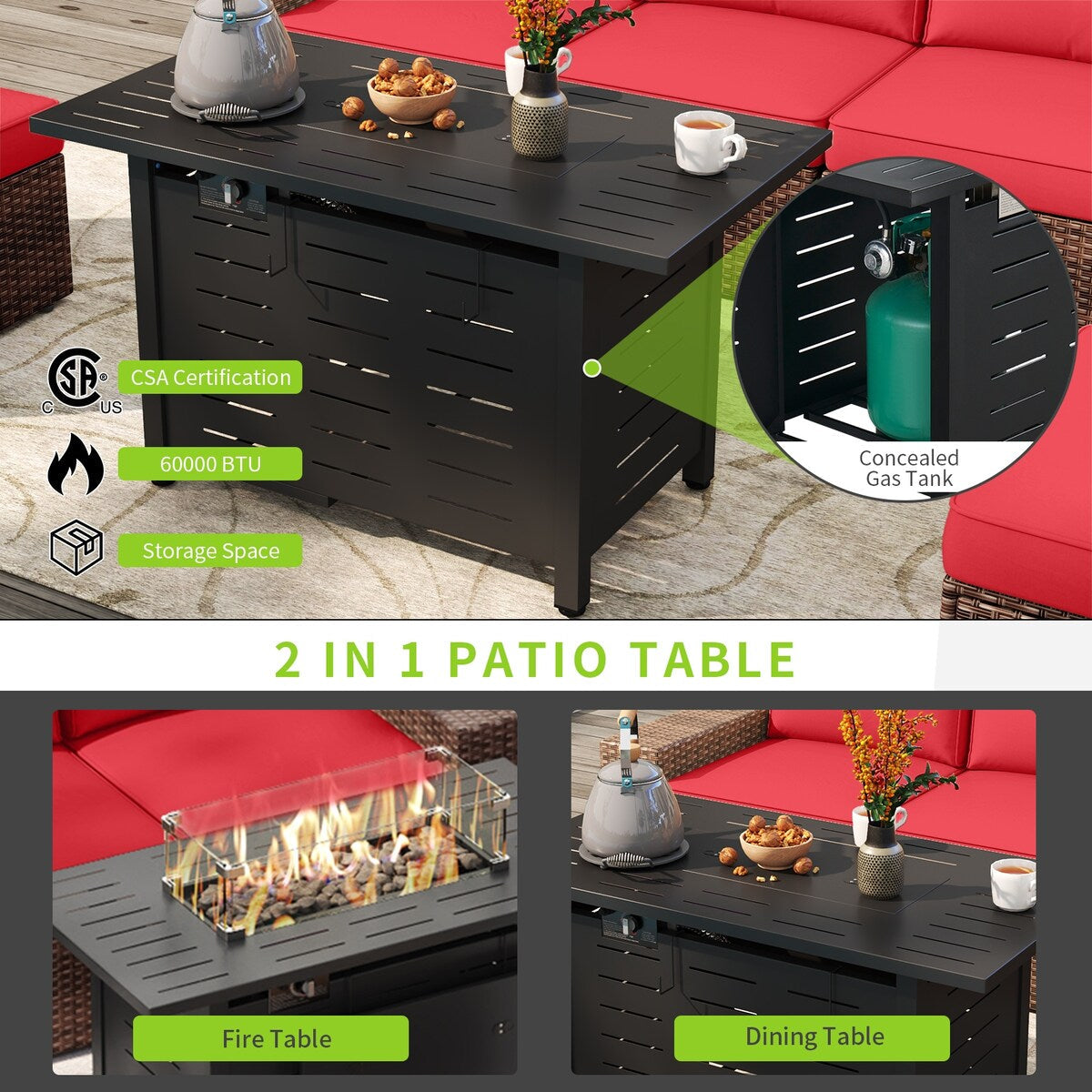 Set di mobili da giardino da 7 pezzi