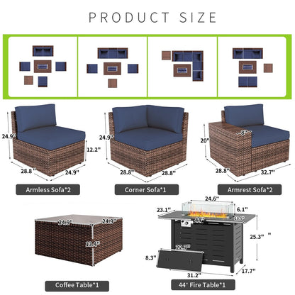 Set di mobili da giardino da 7 pezzi