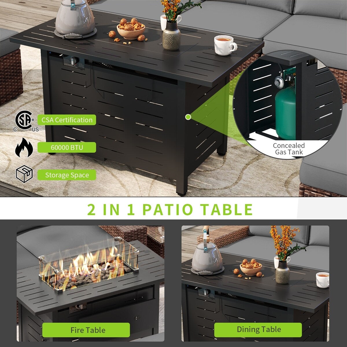 Set di mobili da giardino da 7 pezzi