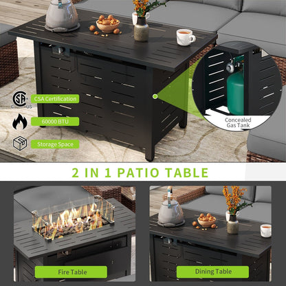 Set di mobili da giardino da 7 pezzi