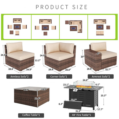 Set di mobili da giardino da 7 pezzi