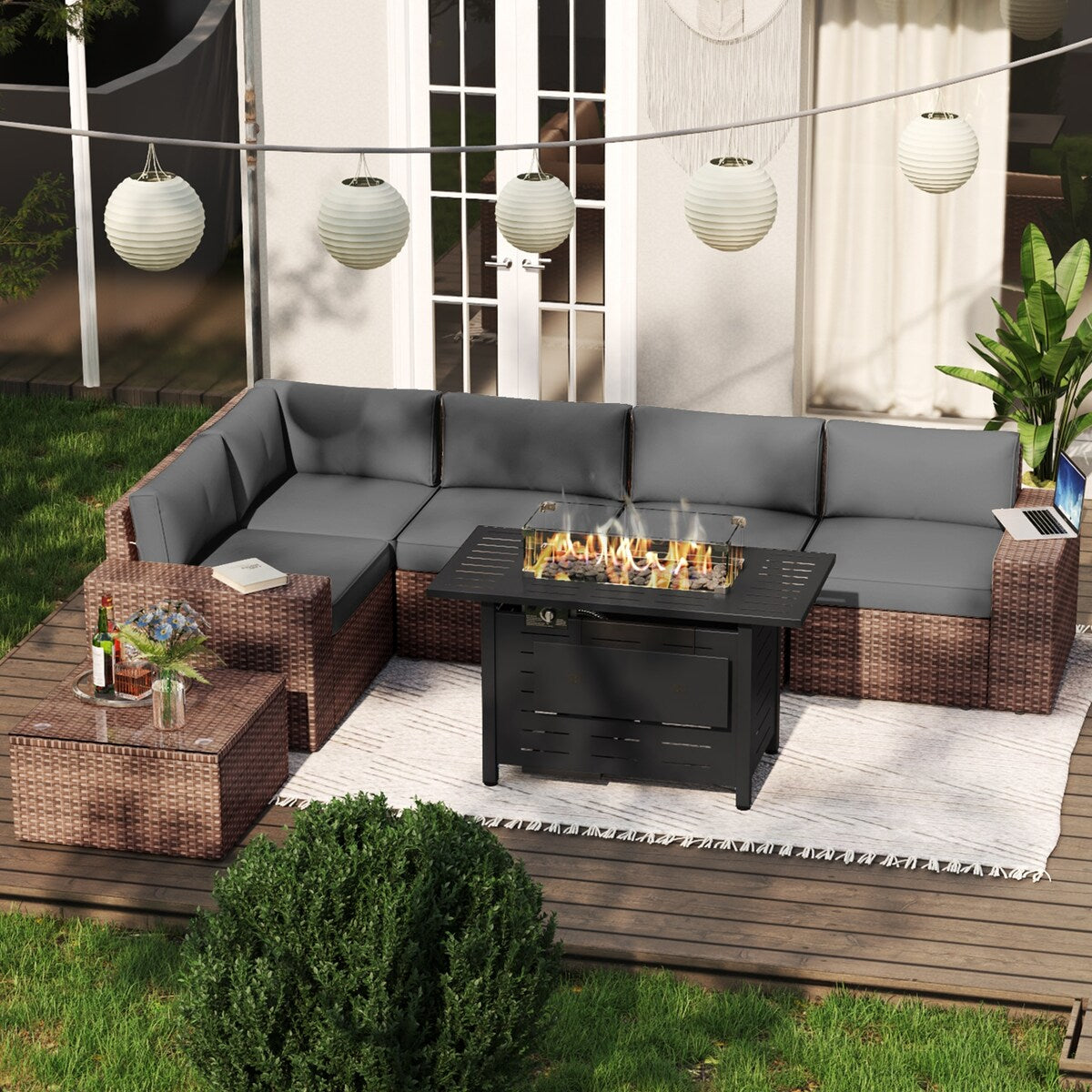 Set di mobili da giardino da 7 pezzi