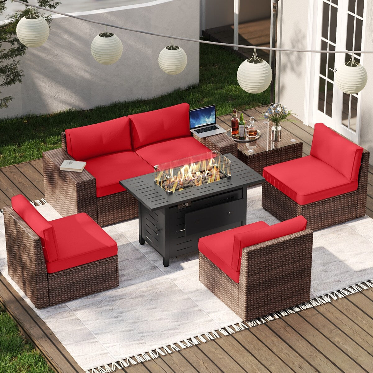 Set di mobili da giardino da 7 pezzi