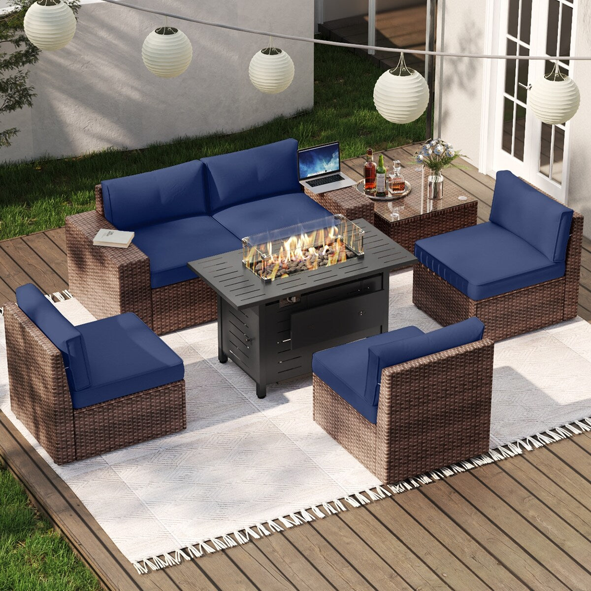 Set di mobili da giardino da 7 pezzi