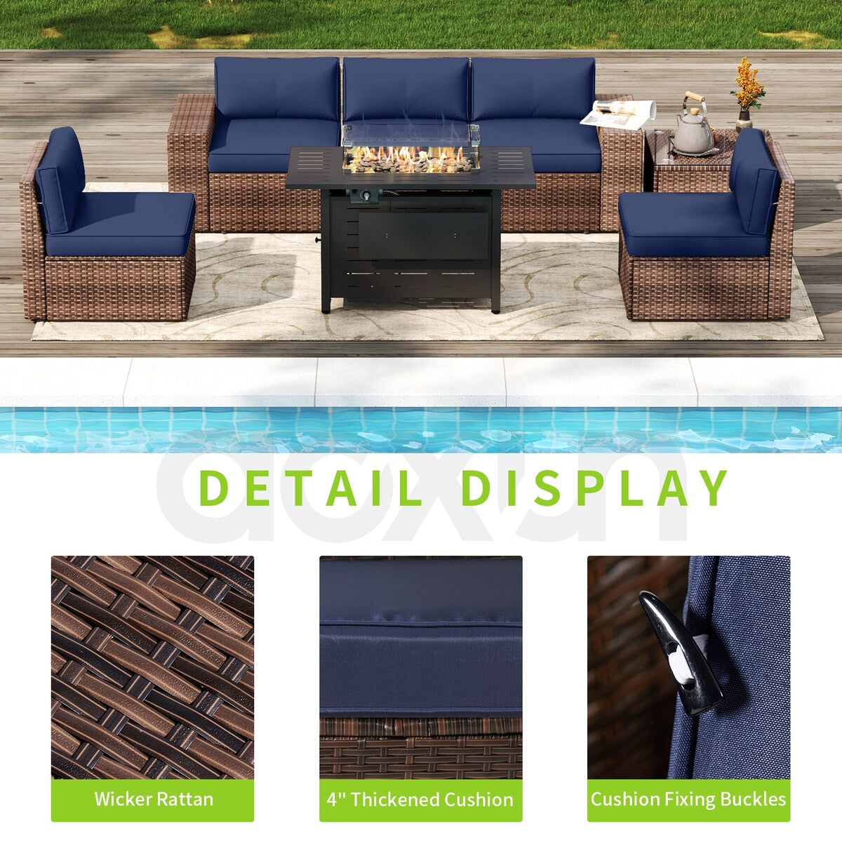 Set di mobili da giardino da 7 pezzi