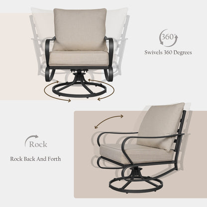 Set da conversazione per patio esterno a 7 posti, divano da esterno con pouf