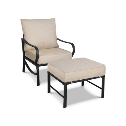 Set da conversazione per patio esterno a 7 posti, divano da esterno con pouf