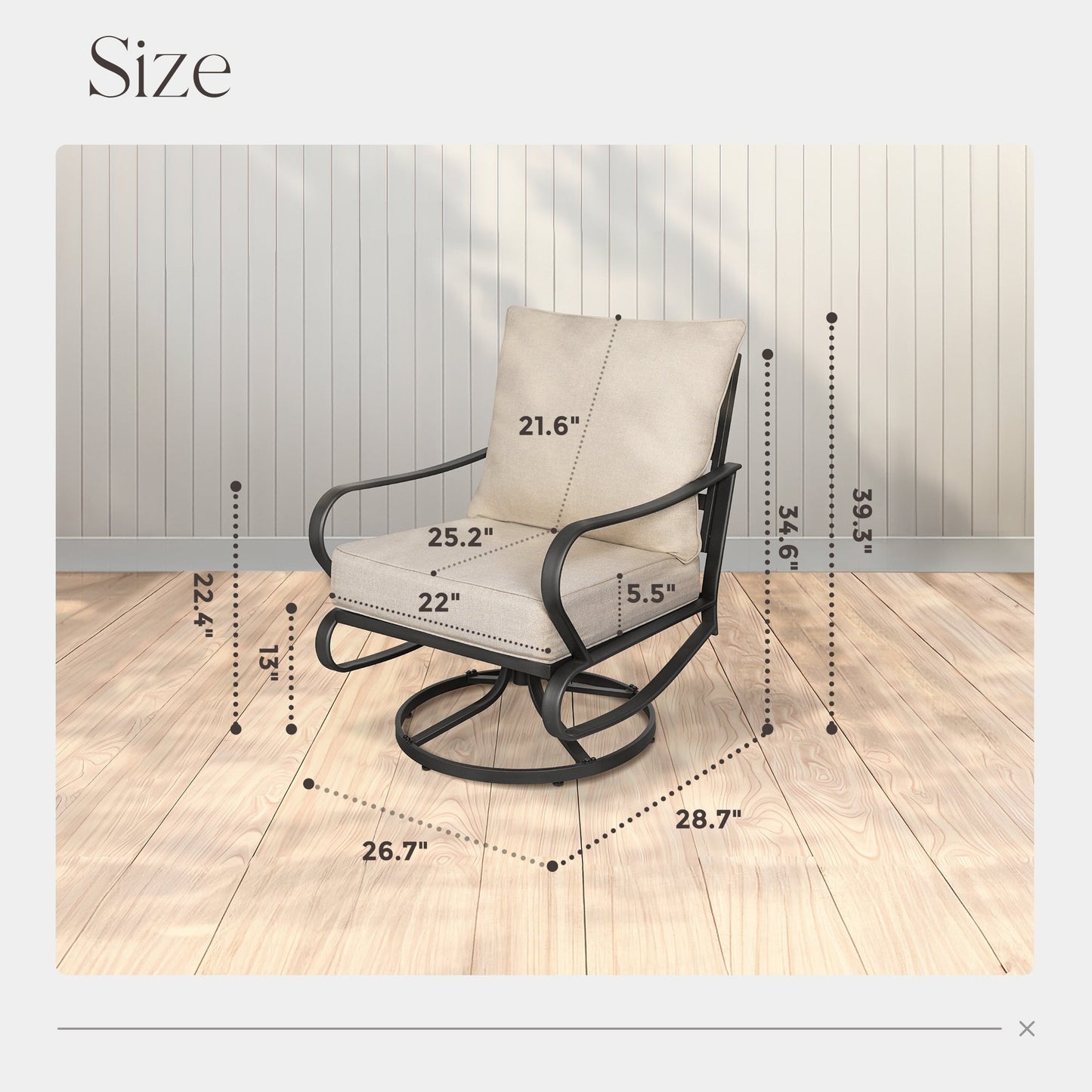 Set da conversazione per patio esterno a 7 posti, divano da esterno con pouf