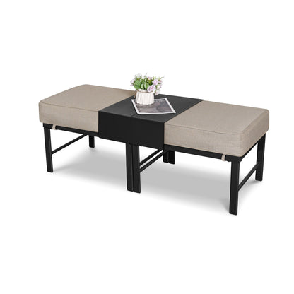 Set da conversazione per patio esterno a 7 posti, divano da esterno con pouf