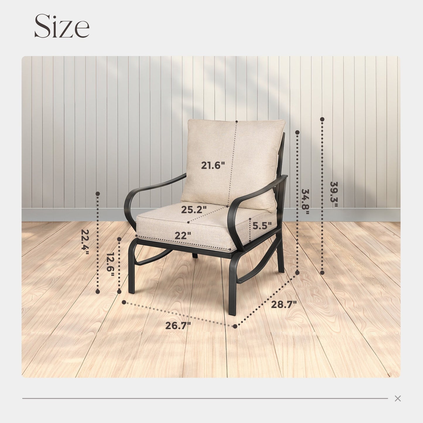 Set da conversazione per patio esterno a 7 posti, divano da esterno con pouf