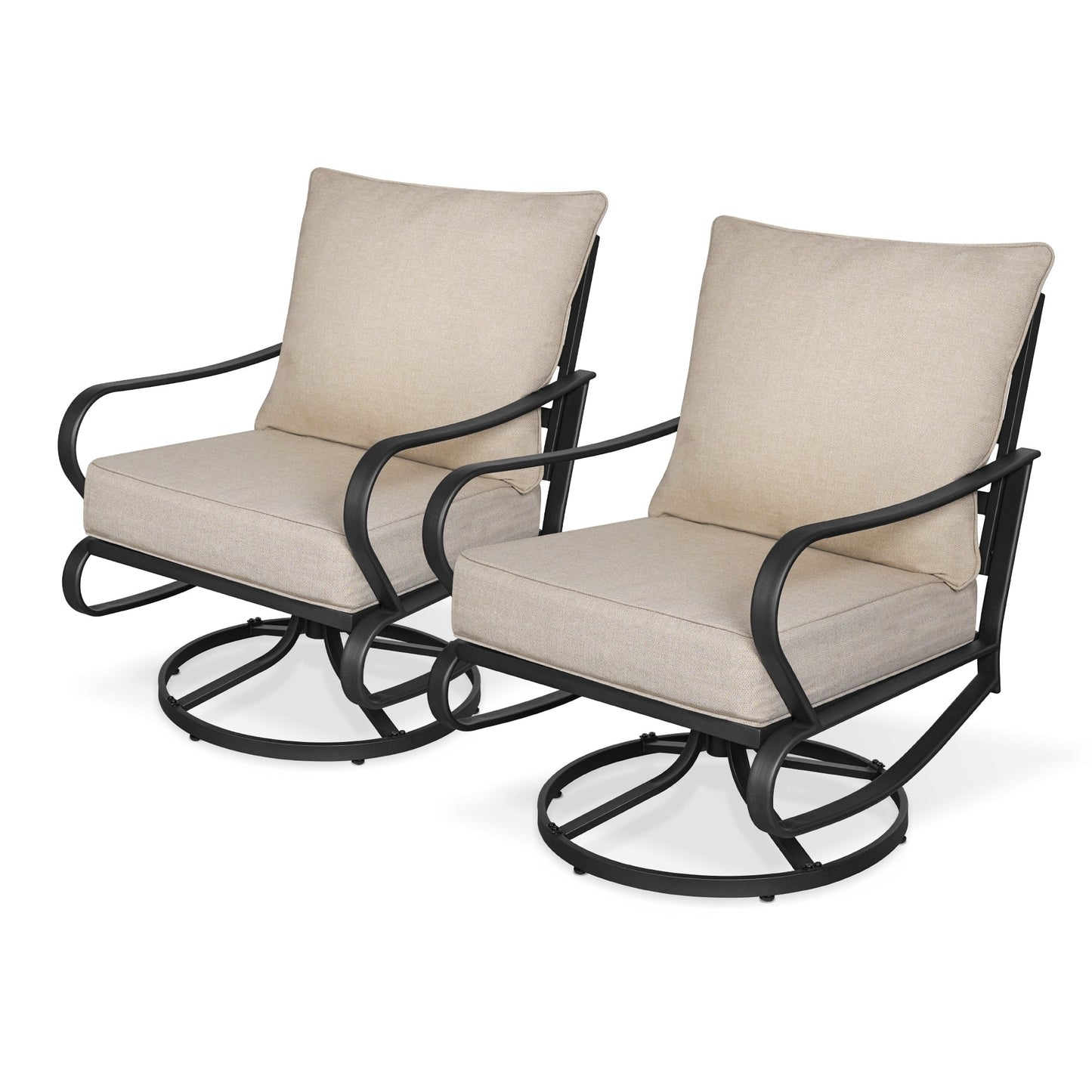 Set da conversazione per patio esterno a 7 posti, divano da esterno con pouf