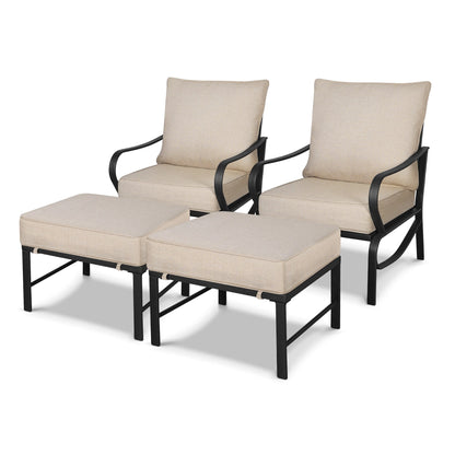 Set da conversazione per patio esterno a 7 posti, divano da esterno con pouf