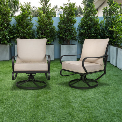 Set da conversazione per patio esterno a 7 posti, divano da esterno con pouf