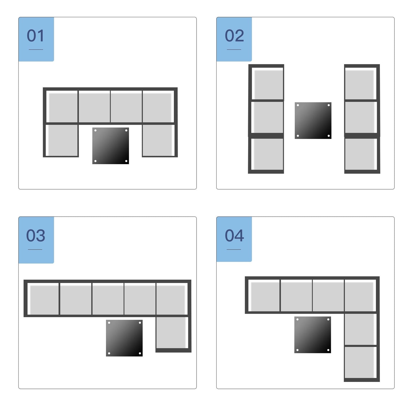 Set da esterno componibile Outsunny in vimini da 7 pezzi con seduta modulare