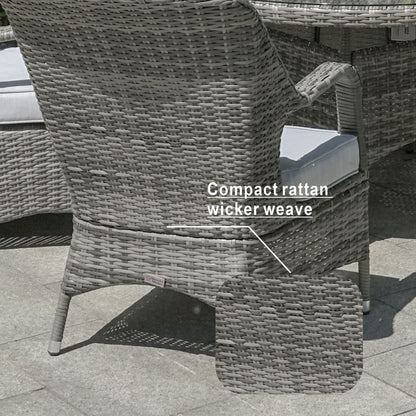 Set da pranzo per esterni da 7 pezzi, tavolo rotondo con sedie