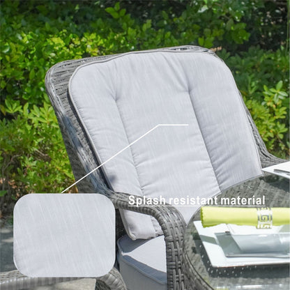 Set da pranzo per esterni da 7 pezzi, tavolo rotondo con sedie