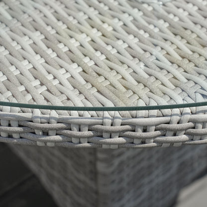 Set da pranzo per esterni da 7 pezzi, tavolo rotondo con sedie