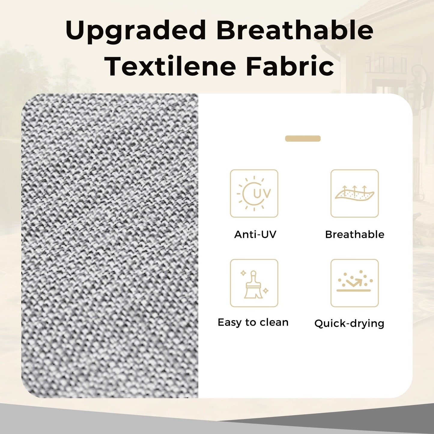 MAISON ARTS Set da pranzo da giardino da 7 pezzi con sedie girevoli in textilene