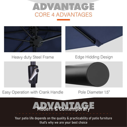 MAISON ARTS Set da pranzo da giardino da 7 pezzi con sedie girevoli in textilene