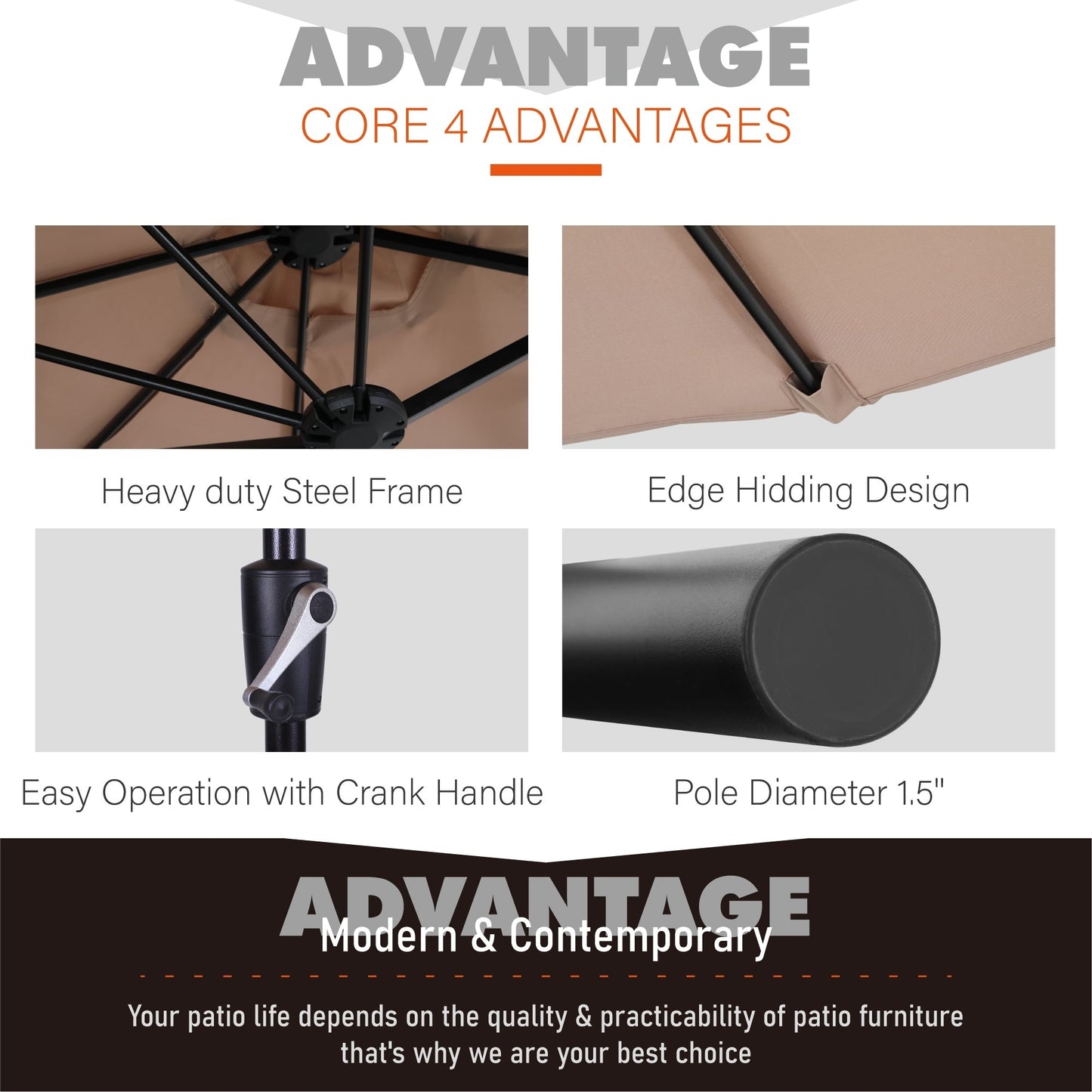 MAISON ARTS Set da pranzo da giardino da 7 pezzi con sedie girevoli in textilene