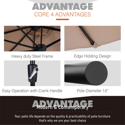 MAISON ARTS Set da pranzo da giardino da 7 pezzi con sedie girevoli in textilene