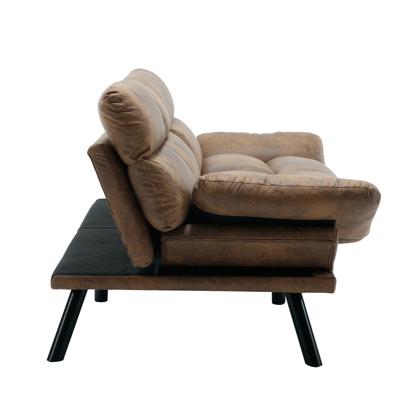 Divano a due posti in tessuto Teddy 70.08 con cuscini spessi, gambe in metallo e capacità di peso di 600 libbre