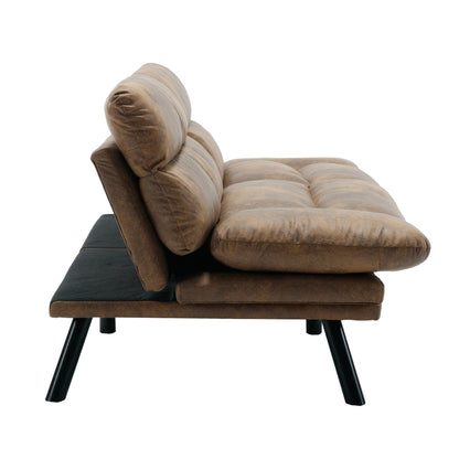 Divano a due posti in tessuto Teddy 70.08 con cuscini spessi, gambe in metallo e capacità di peso di 600 libbre