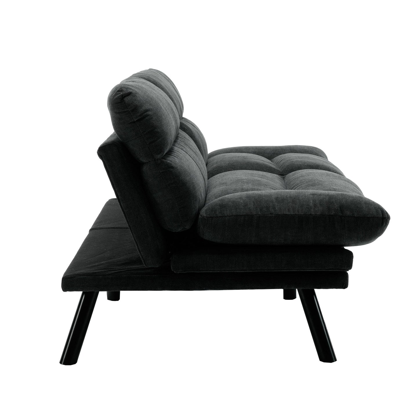 Divano a due posti in tessuto Teddy 70.08 con cuscini spessi, gambe in metallo e capacità di peso di 600 libbre