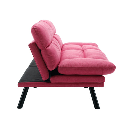 Divano a due posti in tessuto Teddy 70.08 con cuscini spessi, gambe in metallo e capacità di peso di 600 libbre