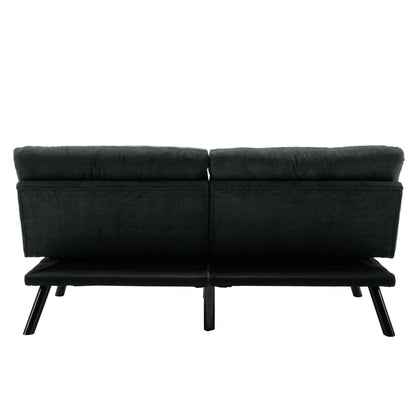 Divano a due posti in tessuto Teddy 70.08 con cuscini spessi, gambe in metallo e capacità di peso di 600 libbre