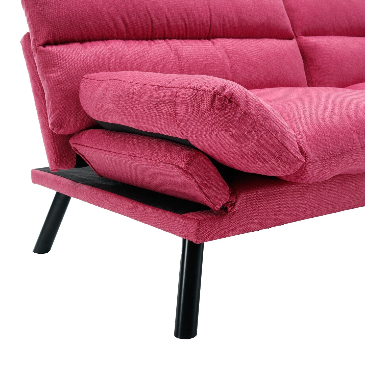 Divano a due posti in tessuto Teddy 70.08 con cuscini spessi, gambe in metallo e capacità di peso di 600 libbre