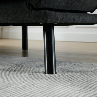 Divano a due posti in tessuto Teddy 70.08 con cuscini spessi, gambe in metallo e capacità di peso di 600 libbre