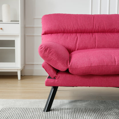 Divano a due posti in tessuto Teddy 70.08 con cuscini spessi, gambe in metallo e capacità di peso di 600 libbre