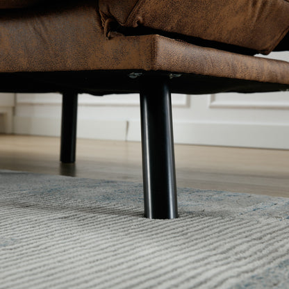 Divano a due posti in tessuto Teddy 70.08 con cuscini spessi, gambe in metallo e capacità di peso di 600 libbre