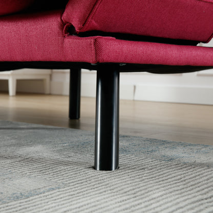 Divano a due posti in tessuto Teddy 70.08 con cuscini spessi, gambe in metallo e capacità di peso di 600 libbre