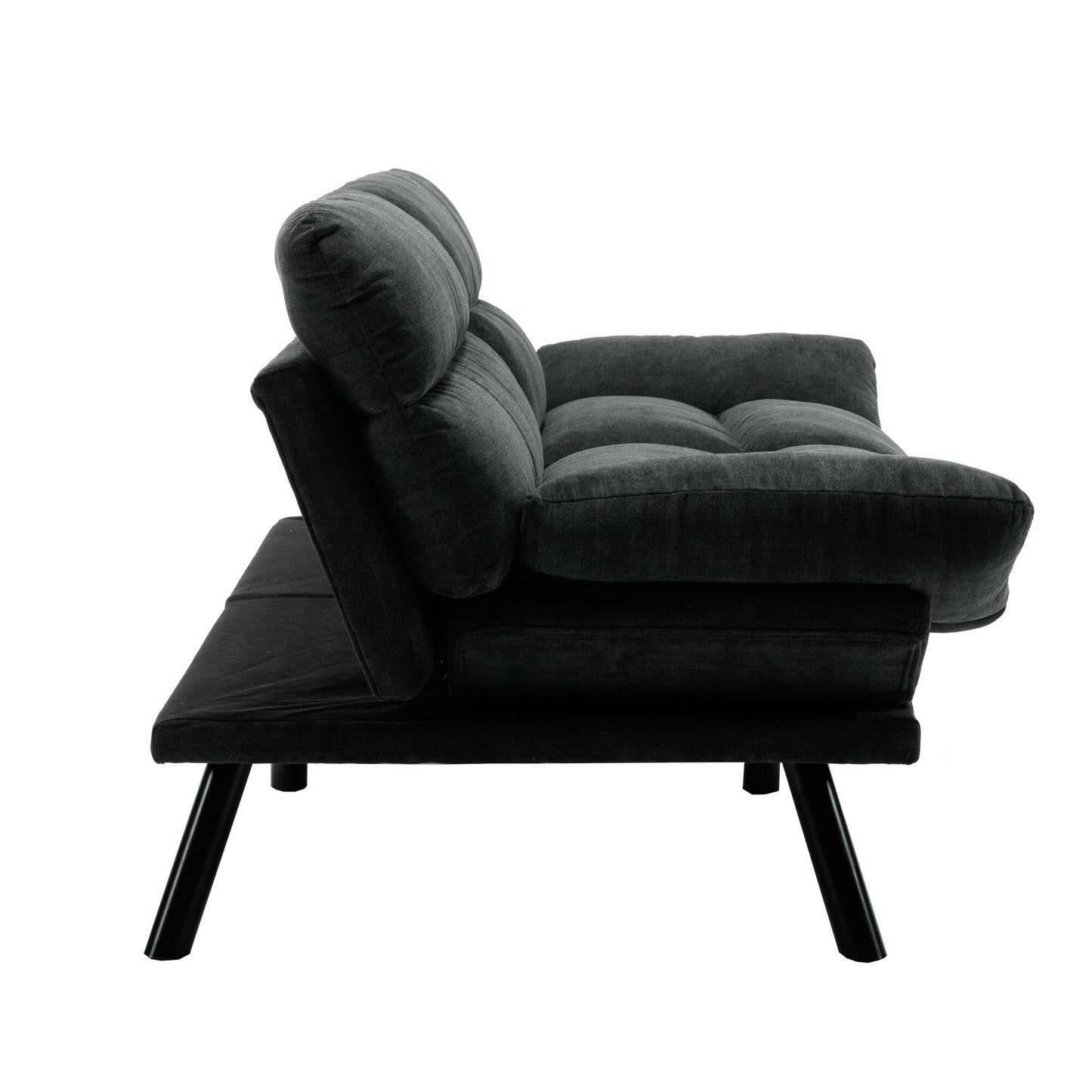 Divano a due posti in tessuto Teddy 70.08 con cuscini spessi, gambe in metallo e capacità di peso di 600 libbre