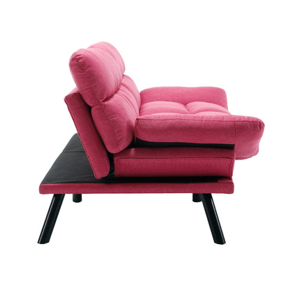 Divano a due posti in tessuto Teddy 70.08 con cuscini spessi, gambe in metallo e capacità di peso di 600 libbre