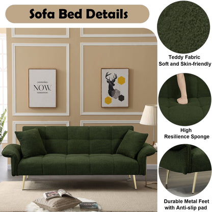 Divano letto matrimoniale trasformabile con braccioli pieghevoli - 31,10 x 70,00 x 31,49