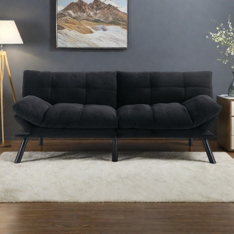 70.87 Divano letto trasformabile in similpelle con schienale regolabile