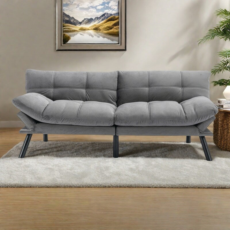 70.87 Divano letto trasformabile in similpelle con schienale regolabile