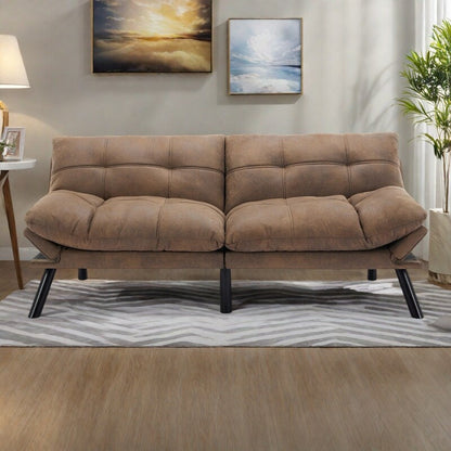 70.87 Divano letto trasformabile in similpelle con schienale regolabile