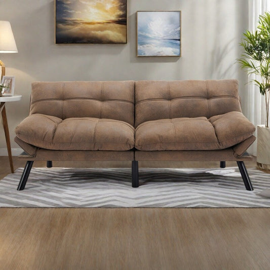 70.87 Divano letto trasformabile in similpelle con schienale regolabile