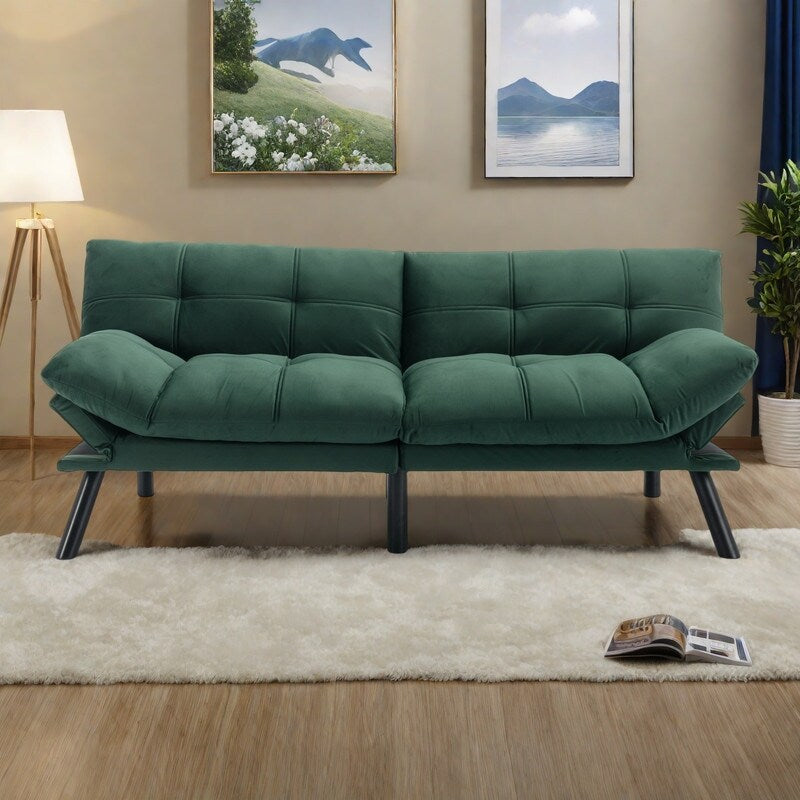 70.87 Divano letto trasformabile in similpelle con schienale regolabile